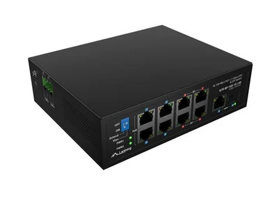 Lanberg Switch ILFE-8P-1Ge-1S-120 POE 4 x BT 4 x AT SFP/ETH DIN Unmanagment Fast Ethernet