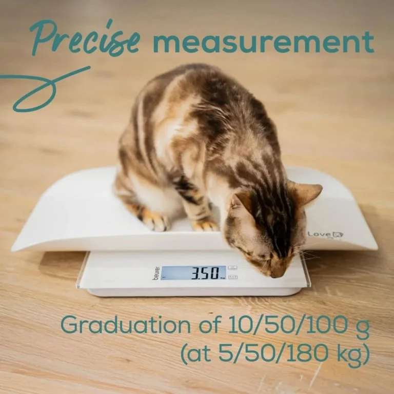 Beurer PP 170 Polly Multifunctional pet scale;Detailed graduation (10 g to 5 kg, 50 g to 50 kg, 100 g to 180 kg);Easy-to-read LCD display