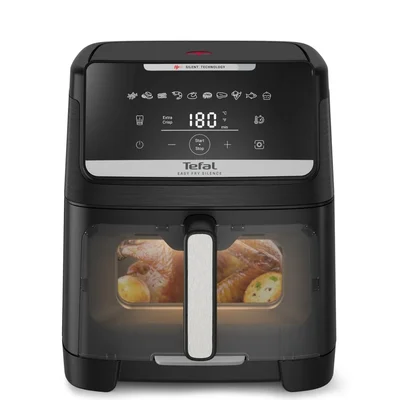 Tefal EY8468E0 Easy Fry Silence XXL VISION, black, 7L (2kg, 8 portions), 1800W, dual zones, detachable front, 10 automatic programs