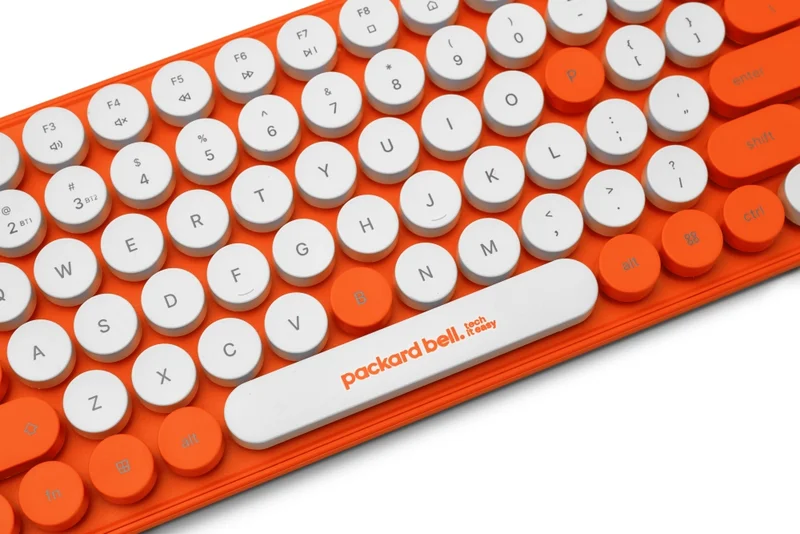 PackardBell The Dot Combo, PBA 600, BT Keyboard and mouse, Ergonomic Slim Design, Quiet Keys, US layout, Orange