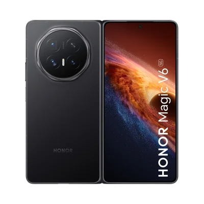 Honor Magic V6 Foldable, Black, Phenom-N49D,  6.52", unfolded 7.95", OLED 2420x1080, unfolded 2352x2172, Snapdragon 8 Elite Gen 5, (2x4.6GHz +6x3.6GHz), 16GB, 512GB, 64+50+50MP/20+20MP, Li-Po 6 660mAh, FPT, BT, USB Type-C, Android 16, MagicOS 10