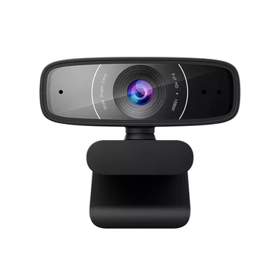 Asus WEBCAM C3, USB camera with 1080p 30 fps recording, beamforming microphone for better live-streaming video and audio quality, and adjustable clip that fits various devices