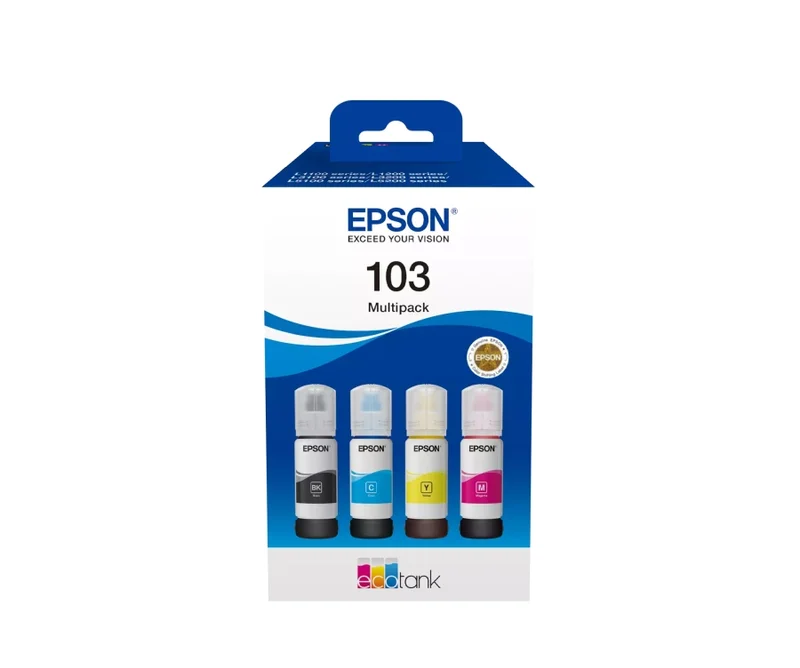 Мастило Epson 103 EcoTank Multipack C13T00S64A черно, cyan, magenta, yellow 4x65ml