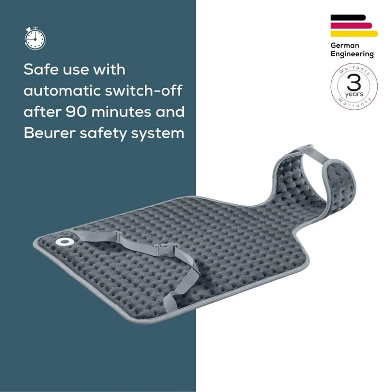 Beurer HK 64 Back & neck heat pad; Soft, cosy material; Automatic switch-off; BSS; Machine-washable at 30°C; Fast heating; 3 Illuminated temperature settings