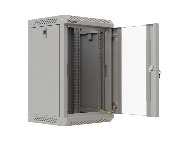 Lanberg rack cabinet 10" wall-mount 9U/300x300 (flat pack) with glass door grey