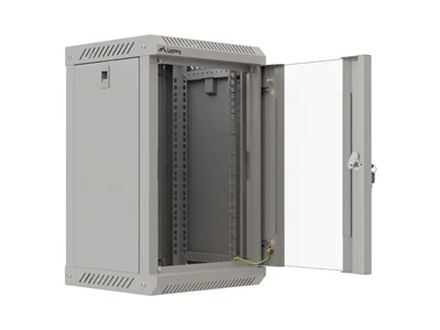 Lanberg rack cabinet 10" wall-mount 9U/300x300 (flat pack) with glass door grey