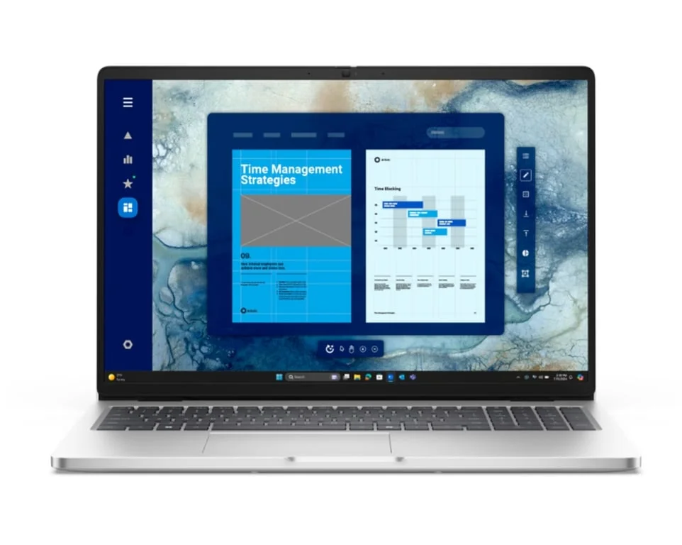 Dell Pro 16 PC16250, Intel Ultra 7 255U (12 TOPS NPU, 12 cores, up to 5.2 GHz), 16" FHD+(1920x1200) 300nits AG, 32 GB: 1x32 GB, DDR5, 5600 MT/s, 1 TB SSD, Intel Graphics, FHD HDR IR Cam and Mic, Wi-Fi 6E, FPR, Backlit Kb, Win11 Pro, Platinum silver