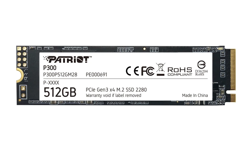 SSD диск Patriot P300 512GB M.2 (2280) PCIe Gen 3 x4 NVMe 1.3