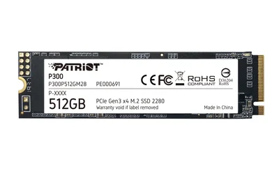 SSD диск Patriot P300 512GB M.2 (2280) PCIe Gen 3 x4 NVMe 1.3