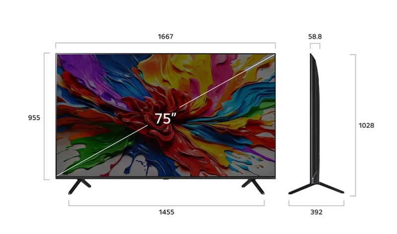 LG 75QNED92A6A, 75" 4K QNED MiniLED evo HDR Smart TV, 100Hz, 3840x2160, DVB-T2/C/S2, Alpha 8 AI Processor 4K, HDR 10, webOS 25 ThinQ, FreeSync, VRR 144Hz, Multi View, 4K Upscaling, Wi-Fi 6, Voice Controll, BT 5.3, AirPlay 2, CI, HDMI eARC, SPDIF, Silver