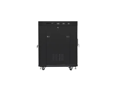 Lanberg rack cabinet 19" free-standing 15U/800x1000 (flat pack) with glass door lcd black v2