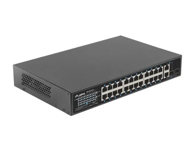 Мрежов суич Lanberg 24x 100BASE-T PoE+/2x SFP Rackmount Gigabit Ethernet 360W v2