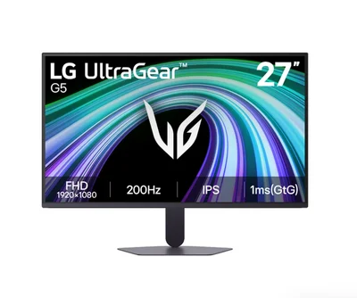 LG 27G523B-B, UltraGear G5, 27" IPS, AG, 200Hz, 1ms GtG, 1000:1, 300cd/m2, sRGB 95%, Full HD 1920x1080, HDR 10, AMD FreeSync, DisplayPort, Headphone Out, Reader mode, Black Stabilizer, Tilt, Black