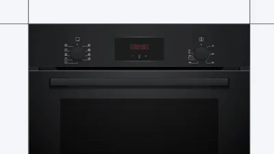 Bosch HBF134EB2, SER2, 3D HotAir, EcoClean Direct, 66 l, Telescopic guides on 1 level, LED display with sinking buttons, 7 HM, Energy efficiency A, Black