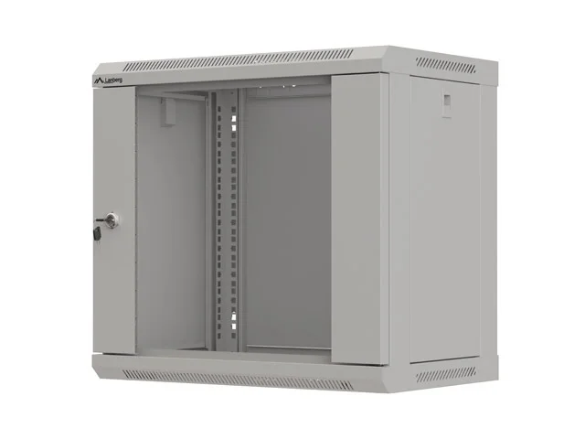 Lanberg rack cabinet 19" wall-mount 9U/540x350 (flat pack) with glass door grey