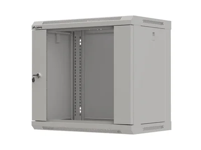 Lanberg rack cabinet 19" wall-mount 9U/540x350 (flat pack) with glass door grey