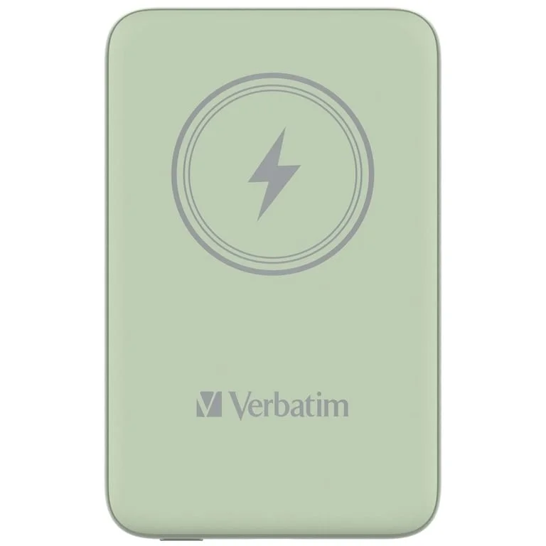 Външна батерия Verbatim MCP-10GN 10000 mAh USB-C PD 20W / Магнитно безжично зареждане 15W Зелен