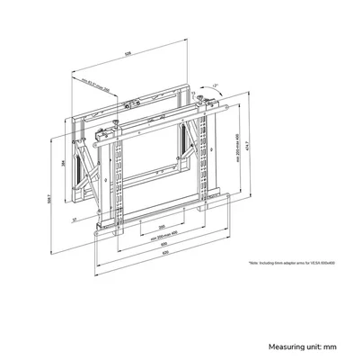 Neomounts Wall Mounted video wall mount (pop-out/lportrait & landscape, pre-assembled)