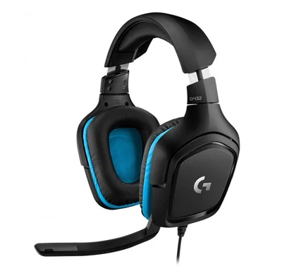 Геймърски слушалки Logitech G432 7.1 съраунд, кожена възглавничка, черни/сини, USB