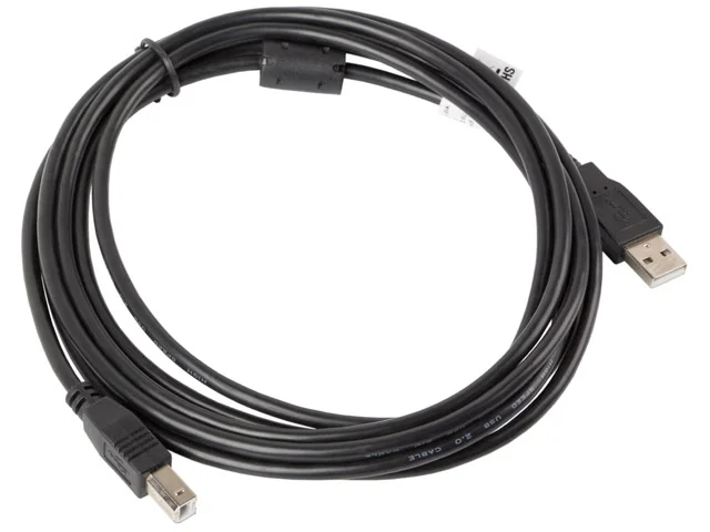 USB кабел Lanberg USB-A към USB-B 2.0 3m черен с феритен филтър