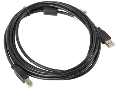 USB кабел Lanberg USB-A към USB-B 2.0 3m черен с феритен филтър