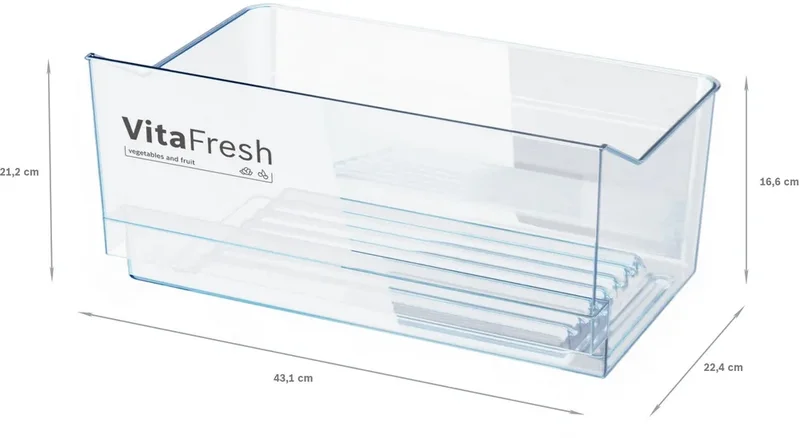 Bosch KSV36FIEP SER4, FS refrigerator, E, 186/60/65cm, 346l, 39dB, VitaFresh, EasyAccess shelves, SuperCooling, fan, display, handle, Stainless steel with fingerprint protection