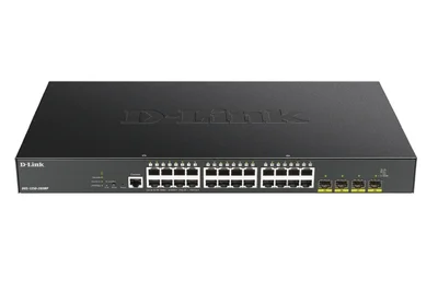D-Link 24-port Gigabit PoE Smart Managed Switch with 4x 10G SFP+ ports, 370Watts