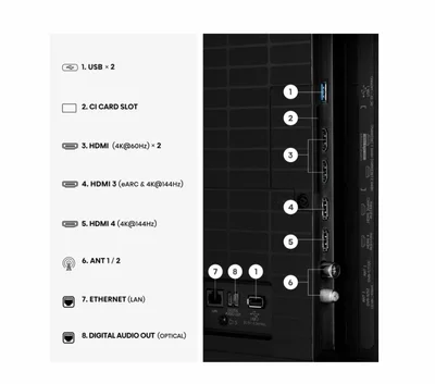 Hisense 55" U7SE, 4K Ultra HD 3840x2160, ULED, FALD, Quantum Dot, 144Hz, IPS, HDR 10+, HLG, Dolby Vision IQ, Dolby Atmos, Smart TV, WiFi 5GHz, WiFi Direct, BT, Anyview Cast, 4xHDMI, 2xUSB, LAN, CI+, DVB-T2/C/S2, Black