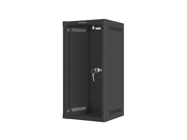 Lanberg rack cabinet 10" wall-mount 12U/280x310 (flat pack) with glass door black