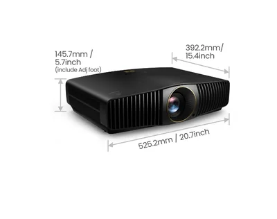 BenQ W5800 Laser Home Cinema Projector, 4K UHD (3840?2160), 2600 ANSI lumens, 1.6x, 1.52~2.45 Throw Ratio, 3D, Vertical Keystone, Motorized Glass Lens, HDMIx2 (eARC 7.1 channel), RJ45, USBx2, RS232, No Speaker, 10.5kg, Black