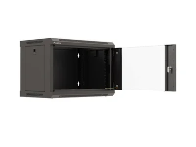 Lanberg rack cabinet 19" wall-mount 6U/540x350 (flat pack) with glass door black