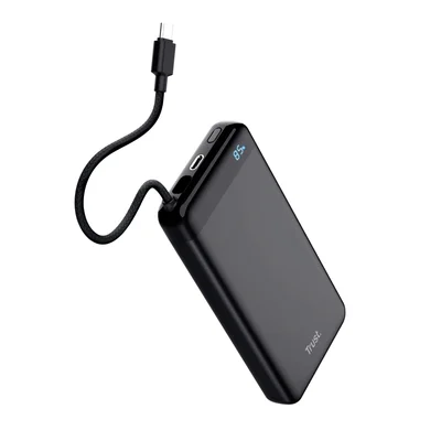 Външна батерия TRUST Fiera, 20000 mAh, 2 USB порта, черна