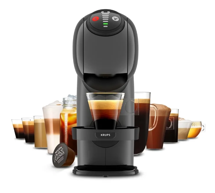 Кафемашина KRUPS Genio S KP243B10 капсулна, 15 bar, 0.8 l, антрацит