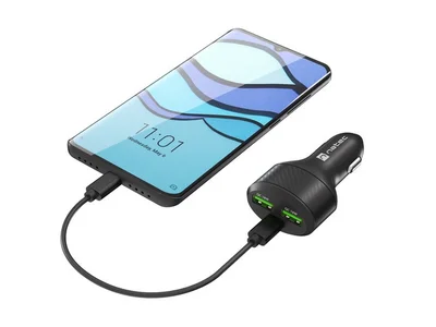 Автомобилно зарядно Natec Coney 2xUSB, 1xUSB-C 84W Черно