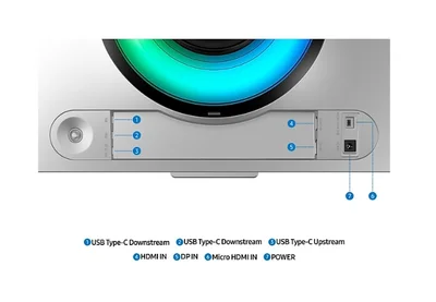 Samsung LS49DG950, 49" CURVED Odyssey G9 OLED, 1000R, 240Hz, 32:9, 5120 x 1440, 250 cd/m2, Display Port, HDMI, Micro HDMI, USB Hub, Silver