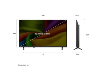 LG 43NU8E0B3LA, 43" 4K HDR UHD, 3840x2160, DVB-T2/C/S2, AI Alpha 7, HDR 10, webOS 26, ThinQ AI, VRR, ALLM, HGiG, WiFi, Clear Voice, 4K Super Upscaling, Bluetooth 5.3, Hdmi e-ARC , CI, LAN, AirPlay2, AI Sound Pro, Google Cast, 2 Pole stand, Black