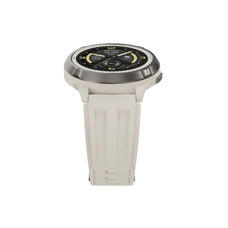 Смарт часовник HiFuture MIX3 Latte 1.43" AMOLED 466x466, Dual Core, Syntra AI, Bluetooth повиквания, 3ATM, компас, висотомер, True Heart Rate, SpO2, 10 дни живот на батерията, Бежов