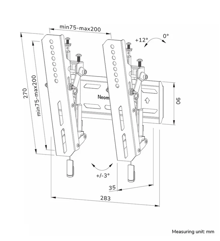 Neomounts Level-850 TV mount wall 24-65" - tiltable - lockable - fast installation
