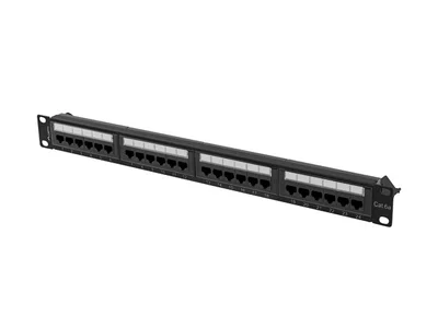 Пач панел Lanberg 24 порта 1U 19" Cat. 6a UTP черен