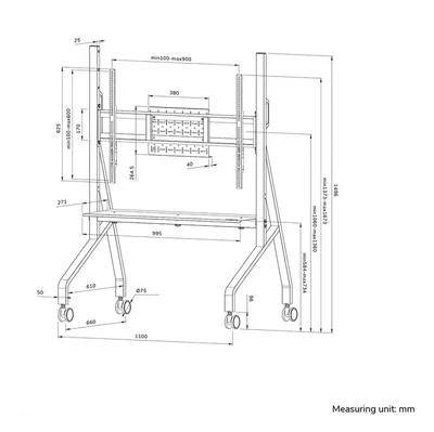 Neomounts Move Go Mobile Floor Stand (fast install, height adjustable)