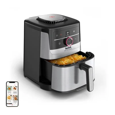 Tefal EY572DE1 Easy Fry XL SMART & SILENCE, stainless steel, 5L (1.2kg, 6 portions), 1550W, dual zones, detachable front, 8 automatic programs