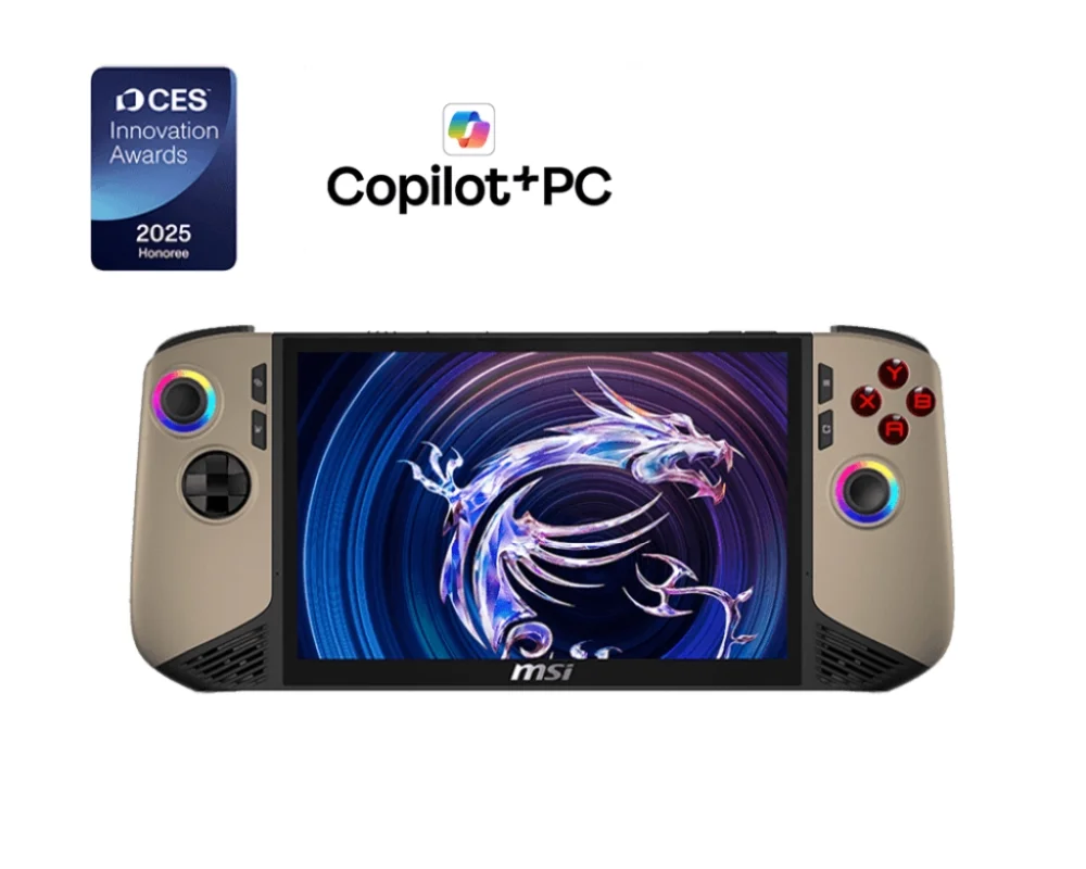 MSI Claw 8 AI+ A2VM, 8" FHD+ (1920x1200), 120Hz VRR Touchscreen, Intel Core Ultra 7 258V (up to 115 AI TOPS), Intel Arc 140V GPU, 32GB LPDDR5x , 1 TB M.2 SSD, FPT, 2x2W, WiFi 7+BT5.4, Win11H, 0.795kg