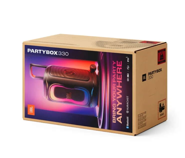 JBL PARTYBOX 330 - Portable party speaker with JBL legendary sound , AI Sound Boost and futuristic lighting