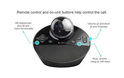 Logitech BCC950 AIO ConferenceCam, Full HD, Up To 4 Seats, Remote Control, Black