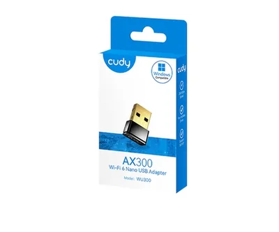 Cudy WU300 Wi-Fi 6 Nano USB Adapter, Mini Size, 286Mbps at 2.4GHz, USB 2.0