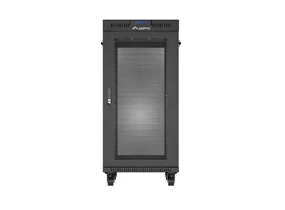 Lanberg Rack Cabinet 19" Free-Standing 24U/600X800 (FlAT Pack) With Mesh Door LCD Black V2
