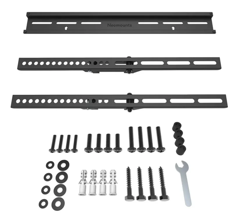 Стойка за стена Neomounts WL30-350BL14 за екрани 32"–65", фиксирана, заключваща се, VESA 400x400, до 40 кг, черна