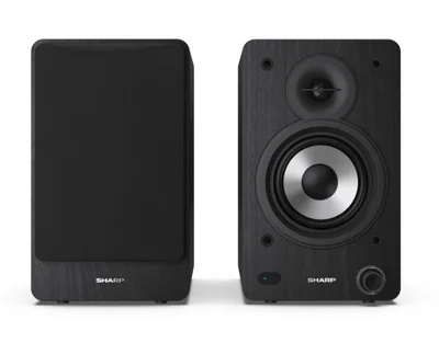 Sharp Audio Systems CP-SS30(BK), Hifi Systems BOOKSHELF SPEAKERS 60W (2 x 30W) RMS 2, Bluetooth v5.0, USB playback, MP3 Audio decoder, RCA L/R In, 3.5mm Aux-in / line-in, Digital optical-in, Wooden speaker, Black