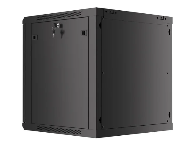 Lanberg rack cabinet 19" wall-mount 12U/600x600 for self-assembly with metal door black (flat pack)
