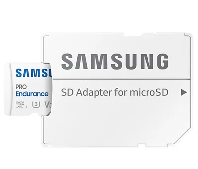 Samsung 128 GB micro SD PRO Endurance, Adapter, Class10, Waterproof, Magnet-proof, Temperature-proof, X-ray-proof, Read 100 MB/s - Write 40 MB/s